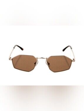 Vehla Square Rimless Sunglasses in Gold with Tinted Lenses